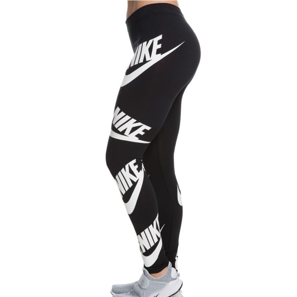 Nike Pants - WOMEN'S NIKE LEG A SEE LEGGINGS BLACK WHITE
